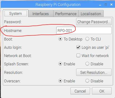 Raspberry Pi Host Name