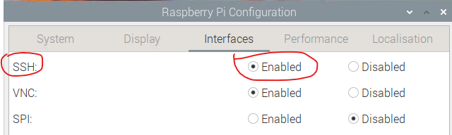 Enable SSH