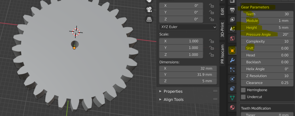 Gear Parameters