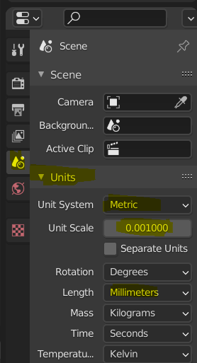 Scene Units Settings