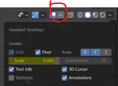 Viewport Overlays Scale