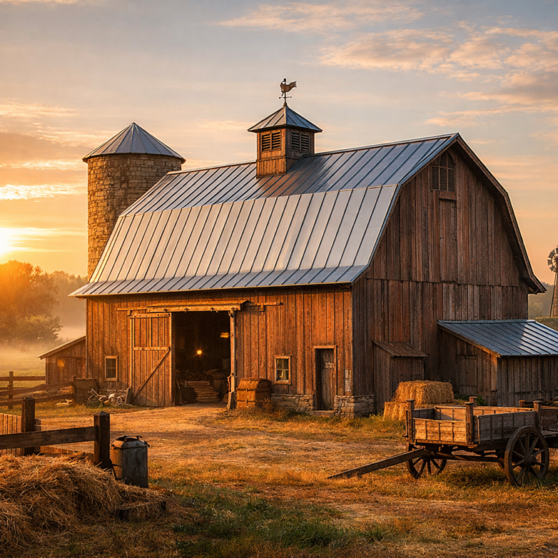 Barn with standing seam roof
